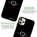 LaCoqueFrançaise Coque iPhone 11 Pro Max Silicone Liquide Douce noir Coeur Blanc Amour