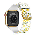 Avizar Bracelet pour Apple Watch 41 / 40 / 38 mm Silicone à Motif Ananas Jaune