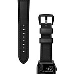 Nomad Bracelet Watch 42 et 44 mm Cuir Premium Collection Silver Hardware Noir