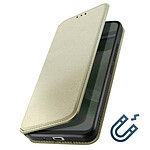 Avizar Étui pour Samsung Galaxy A01 Porte-carte Support Vidéo Clapet Magnétique  Or