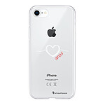 LaCoqueFrançaise Coque iPhone 7/8/ iPhone SE 2020/ 2022 silicone transparente Motif Coeur Blanc Amour ultra resistant