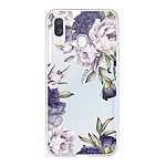 LaCoqueFrançaise Coque Samsung Galaxy A40 silicone transparente Motif Pivoines Violettes ultra resistant
