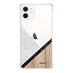 Evetane Coque iPhone 12 mini anti-choc souple angles renforcés transparente Motif Marbre et Bois Graphique
