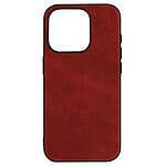 Avizar Coque pour iPhone 15 Pro Effet Cuir Vintage Hybride  Rouge
