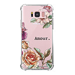 LaCoqueFrançaise Coque Samsung Galaxy S8 anti-choc souple angles renforcés transparente Motif Amour en fleurs