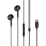 XO Écouteurs USB C Intra-auriculaires Microphone Boutons de Commande Noir