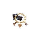 Harry Potter - Bracelet avec pendentifs plaqué or Lumos Gryffindor