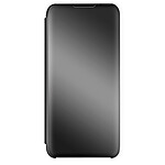 Avizar Housse Samsung Galaxy A03s Clapet translucide Design Miroir Support Vidéo noir