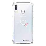 LaCoqueFrançaise Coque Samsung Galaxy A40 anti-choc souple angles renforcés transparente Motif Coeur Blanc Amour