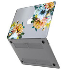Avizar Coque Protection Rigide Design Fleurs Noir p. MacBook Air 13 2020 / 2019 / 2018