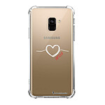 LaCoqueFrançaise Coque Samsung Galaxy A8 2018 anti-choc souple angles renforcés transparente Motif Coeur Blanc Amour