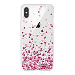 Evetane Coque iPhone X/Xs silicone transparente Motif Confettis De Coeur ultra resistant
