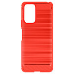 Avizar Coque Xiaomi Redmi Note 10 Pro Souple Coins Renforcés Carbone Effet Brossé Rouge