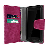 Avizar Housse pour Smartphone 5 à 5.5 pouces Universelle Porte-cartes Fonction slide  rose