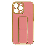 Avizar Coque pour iPhone 13 Pro Max Silicone flashy Béquille pliable Système magnétique  rose
