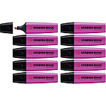 STABILO Surligneur BOSS ORIGINAL Rechargeable Pointe Biseautée 2-5 mm Lilas x 10