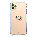 LaCoqueFrançaise Coque iPhone 11 Pro anti-choc souple angles renforcés transparente Motif Coeur Noir Amour