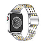 Avizar Bracelet pour Apple Watch 49mm 45mm 44mm 42mm Maillon Carré Acier Inoxydable Argent et Doré