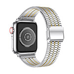 Avizar Bracelet pour Apple Watch 49mm 45mm 44mm 42mm Maillon Carré Acier Inoxydable Argent et Doré