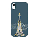 LaCoqueFrançaise Coque iPhone Xr Silicone Liquide Douce bleu nuit Illumination de paris