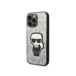 Karl Lagerfeld Coque pour Apple iPhone 14 Pro Max Glitter Flakes Ikonik Argent