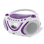 Metronic 477112 - Lecteur CD Pop Purple MP3 avec port USB, FM - blanc et violet