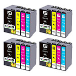 16 Cartouches 27XL compatibles avec Epson 27 XL C13T27154010 T2711 T2712 T2713 T2714 T2715 - 4 Packs