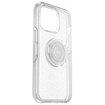 OtterBox Coque pour iPhone 13 Pro avec Poignée PopGrip Otter+ Pop Symmetry Transparent avec paillettes