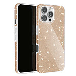 Avizar Coque Paillette pour iPhone 16 Pro Max Hybride Design Glamour Dorée