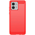 Avizar Coque pour Motorola Moto G84 Effet Carbone Silicone Flexible Antichoc  Rouge