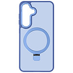 Avizar Coque pour Samsung Galaxy S24 Anneau Compatible MagSafe Support Stand Bleu