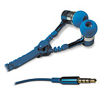 Metronic 471002 - Ecouteurs intra auriculaire avec micro et zip anti-nœuds 1,2 m - bleu