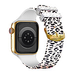 Avizar Bracelet pour Apple Watch 41 / 40 / 38 mm Silicone à Motif Léopard Rose clair