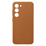 Samsung Coque Cuir pour Samsung Galaxy S23 Original  Série Leather Cover camel