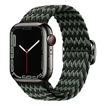 Avizar Bracelet pour Apple Watch 41mm et 40mm et 38 mm Nylon Tressé Ajustable par Boucle Métallique  vert foncé