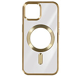 Avizar Coque MagSafe pour iPhone 15 Plus Silicone Protection Caméra  Contour Chromé Or