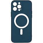 Avizar Coque MagSafe pour iPhone 14 Pro Soft Touch Finition Mate Bords Surélevés  Bleu