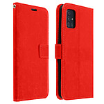 Avizar Etui pour Samsung Galaxy A51 Porte-carte Fonction Support Vintage Rouge