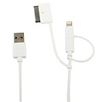 Muvit Câble 3 en 1 pour Apple dock 30 Broches/Lightning/Micro-USB 2.4A Spring Cable 1m Noir