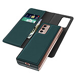 Avizar Coque pour Samsung Z Fold 2 Clapet Magnétique Détachable Portefeuille Vert pin