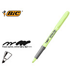 Bic Surligneur highlighter grip caoutchouc pointe moyenne biseautee vert pastel x12