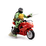 Les Tortues Ninja - Figurine et véhicule BST AXN Raphael avec moto (IDW Comics) 13 cm