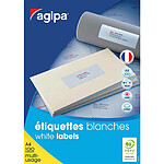 AGIPA Boite de 100 étiquettes A4 210x297 mm (1 x 100F A4) Multi-usage Coin Droit Perm. Blanc