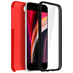 Avizar Coque iPhone SE 2022 / 2020 et 8 / 7 Silicone + Arrière Polycarbonate - Rouge