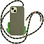 Avizar Coque cordon pour iPhone 15 Plus Silicone Recyclable  Kaki