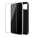 Avizar Coque pour iPhone 11 Souple Noir et Verre Trempé 9H  Transparent