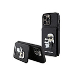 Karl Lagerfeld Coque pour Apple iPhone 15 Pro Max Saffiano avec porte-cartes Noir