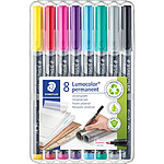 STAEDTLER Marqueur permanent 318F Lumocolor, étui de 8