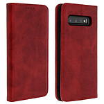 Avizar Etui folio Rouge Vieilli pour Samsung Galaxy S10