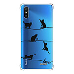 Evetane Coque Xiaomi Redmi 9A anti-choc souple angles renforcés transparente Motif Chat Lignes